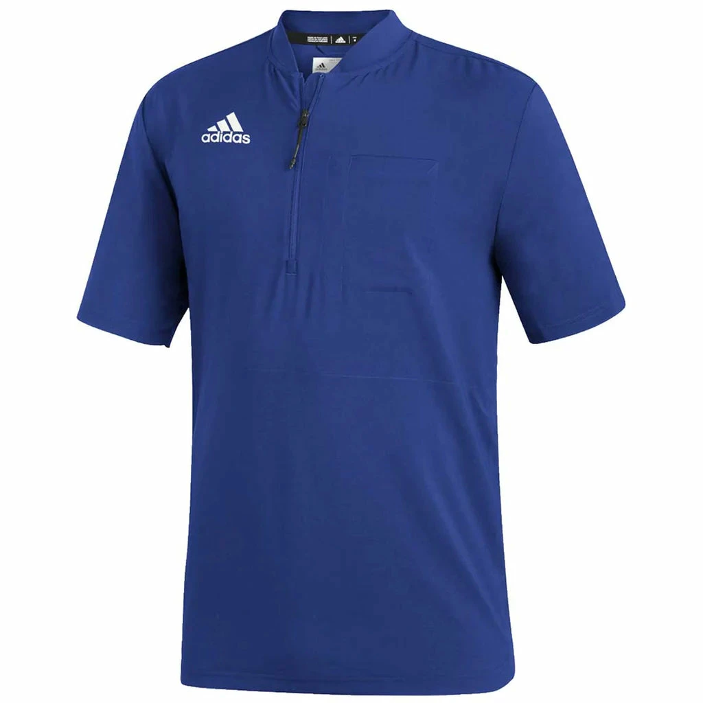 Adidas Under The Lights Short Sleeve 1/4 Zip Cage Jacket - Royal FQ1967 3 Adidas Under The Lights Short Sleeve 1/4 Zip Cage Jacket - Royal FQ1967