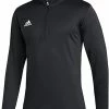 Adidas Under The Lights Long Sleeve Knit 1/4 Zip Men's Training Jacket - Black FP9871 -Easton Glove Shop LS
